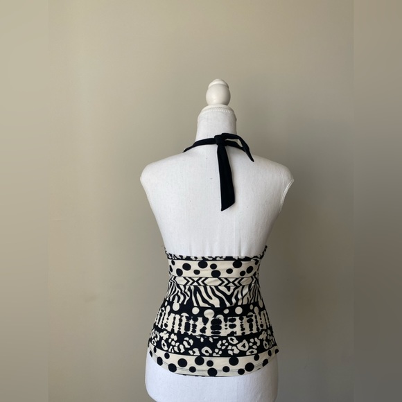 Black and white print swimwear top - Picture 3 of 3